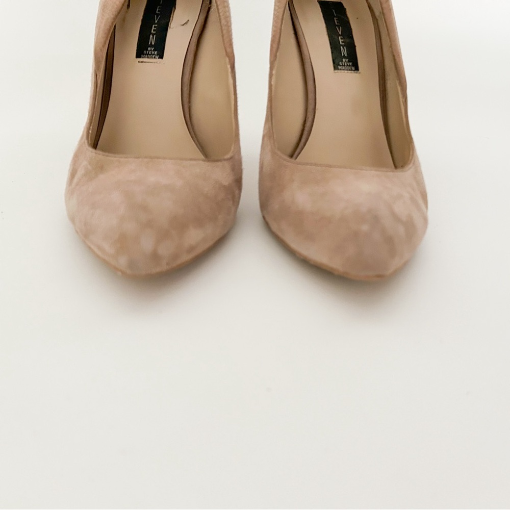 Steve Madden suede nude pointed toe high heeled beige stiletto pumps US 9.5 - Picture 3 of 8